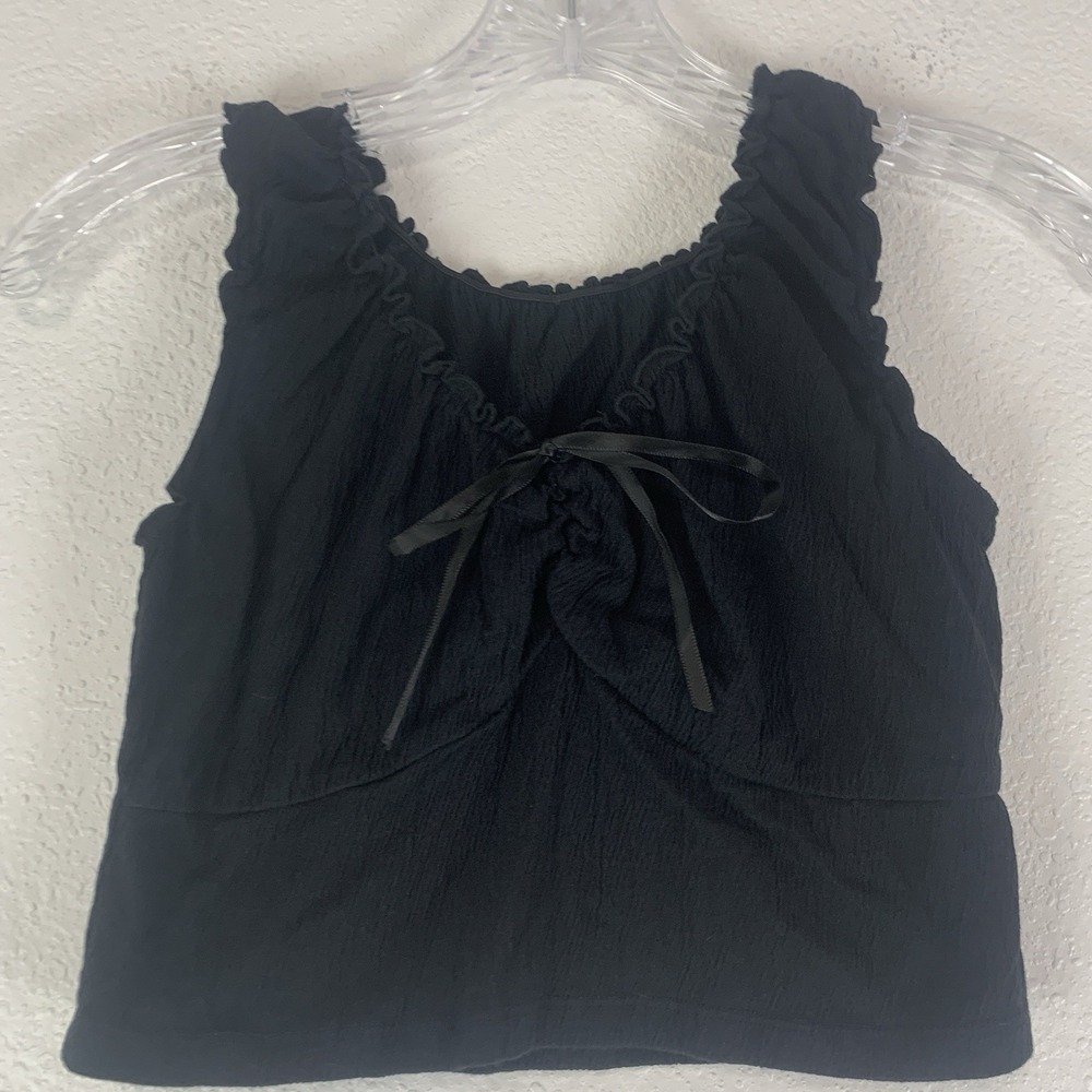 Brandy‎ Melville John Galt Top One Size Babydoll Dark Coquette Dainty Cropped